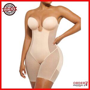 Strapless Shapewear Corset Tummy Control Backless Bodysuit Mid Thigh Full Body